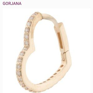 GORJANA Gold 14k Gold Diamond Open Heart Single Huggie Earring